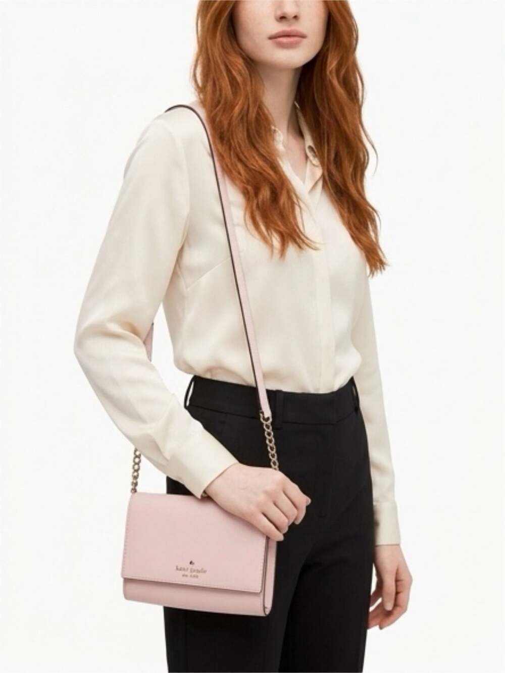 Kate Spade Cedar Street Cami Saffiano Leather Chain Crossbody Bag in Pink - Picture 1 of 10